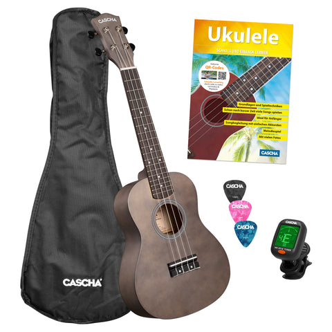 Concert Ukulele Linden Black Set