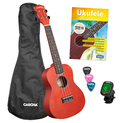 Concert Ukulele Linden Red Set