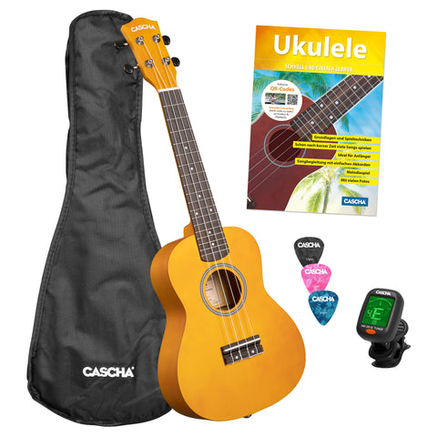 Concert Ukulele Linden Yellow Set