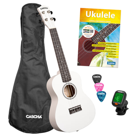 Concert Ukulele Linden White Set