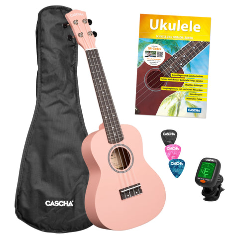 Concert Ukulele Linden Pink Set