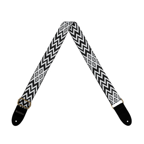 Ukulele Strap Jacquard - Ethnic Black