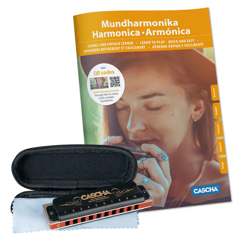 Professional Blues Harmonica Set, 4 languages