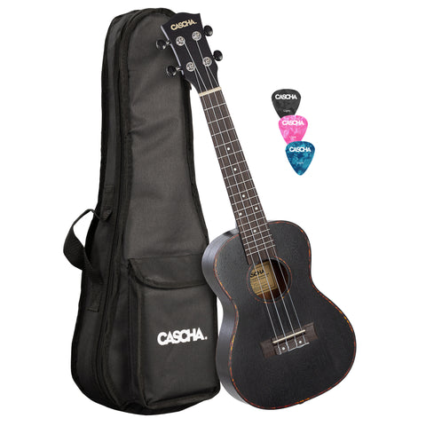 Concert Ukulele Mahogany Black Lefthanded