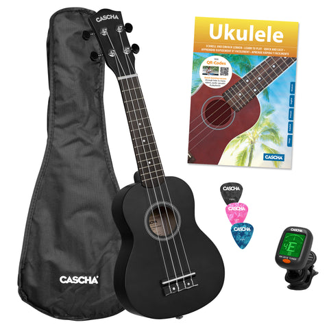 Soprano Ukulele Linden Black Set