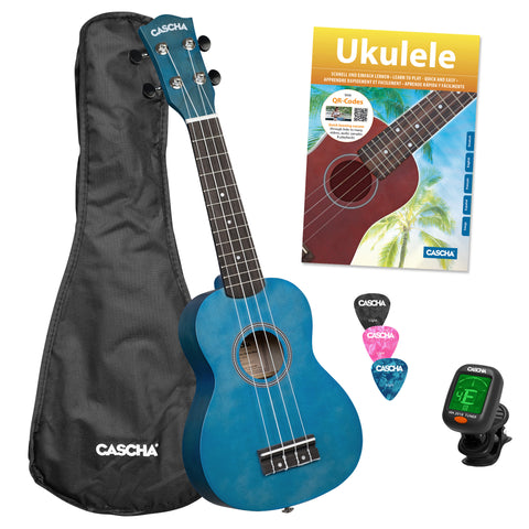 Soprano Ukulele Linden Blue Set