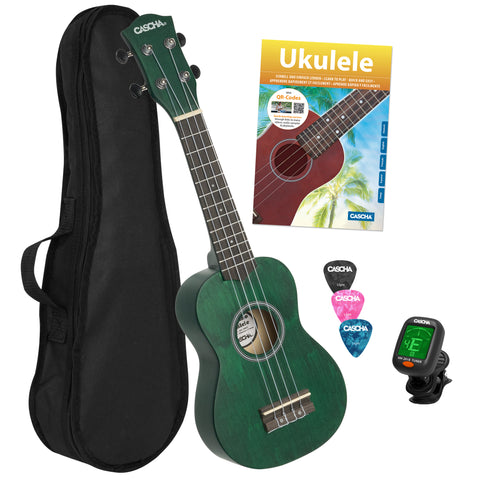 Soprano Ukulele Linden Green Set
