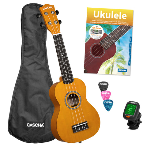 Soprano Ukulele Linden Yellow Set