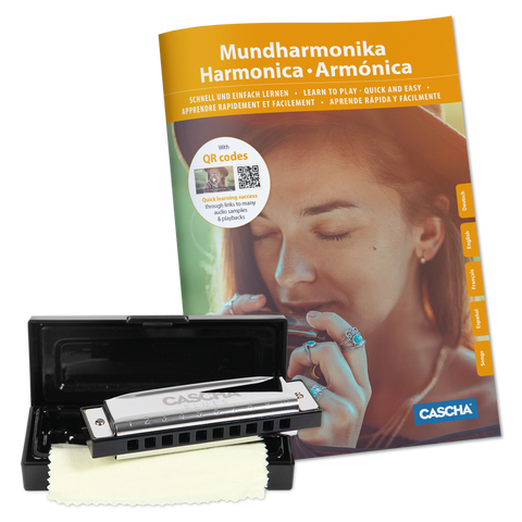 Blues harmonica set, 4 languages