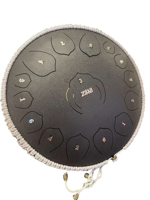 ZANI Steel Tongue Drum 14" 15 notes Black