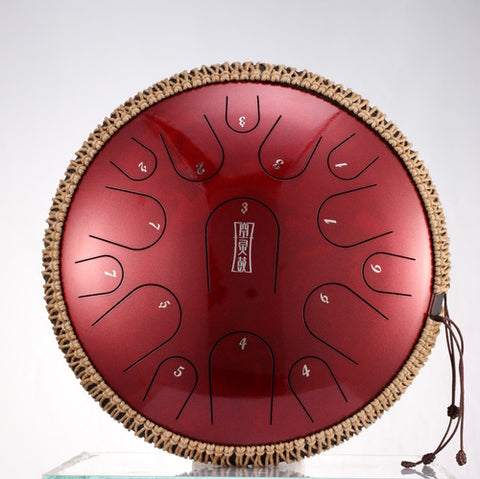 Steel Drum HLURU TBP15-14 Jewel Red Steel Tongue Drum 14" 15 notes Pearl Finish D-major