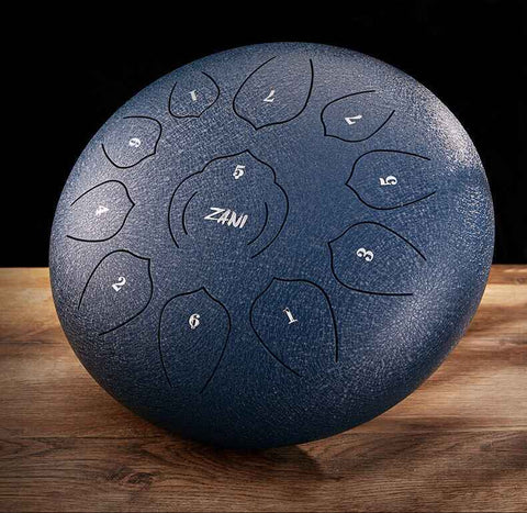 ZANI Steel Tongue Drum 10" 11 notes Navy Blue