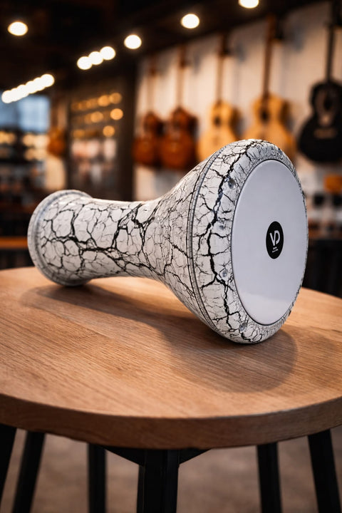 Turkish Darbuka White with Black Stripes SULTAN VTN7007