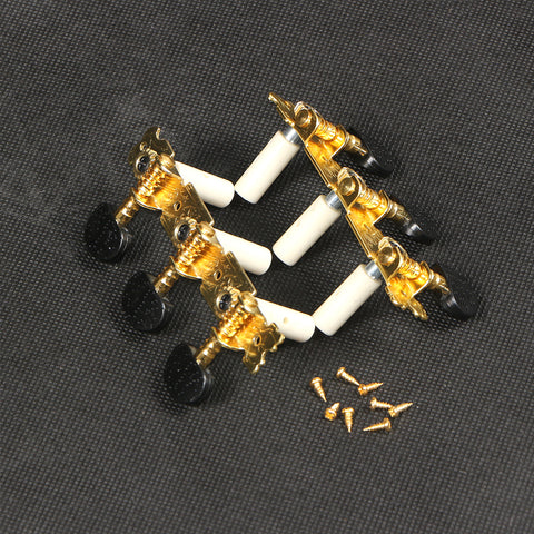 Set of keys for classic guitar, black head, gold base, OSKAR MARTIN ZA18
