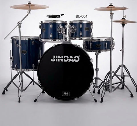 5-piece drum set + accessories + chair + cymbals blue color JINBAO JB-P-2202-B-BL