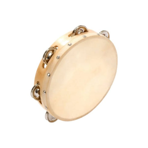 Wooden Tambourine 8" / 20 cm, 6 cymbals, leather JINBAO JB-908HP