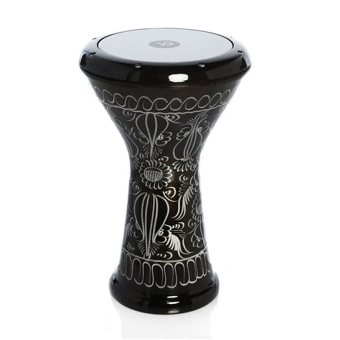 Turkish Darbuka Black Color with Decoration SULTAN VTN7005