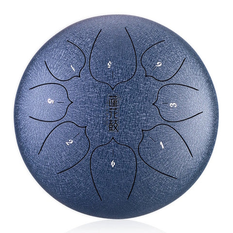 Steel Drum HLURU THL8-8 Sky Blue Steel Tongue Drum 8" 8 notes lotus Carbon steel C5 Major