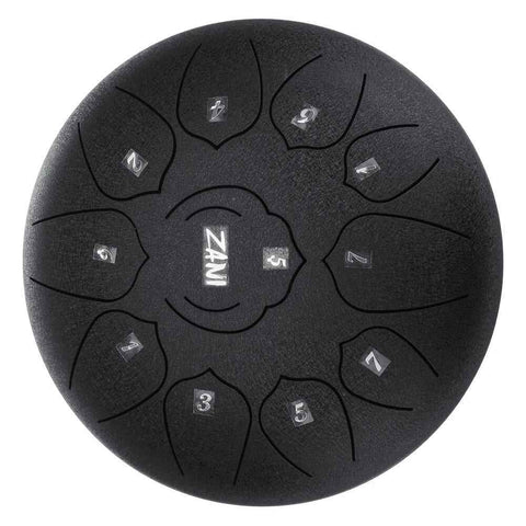 ZANI Steel Tongue Drum 10" 11 notes Black