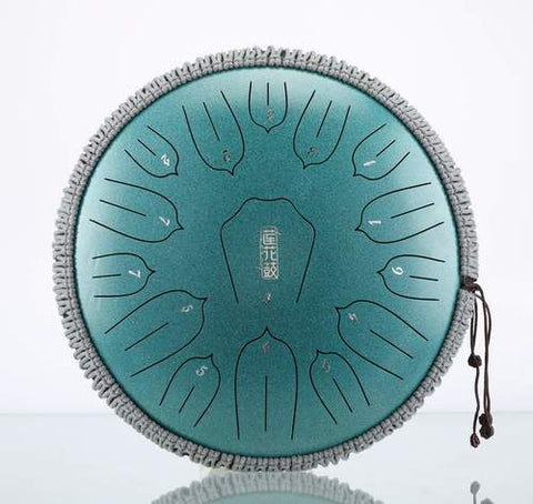 HLURU THS15-14 Malachite Steel Tongue Drum 14" 15 notes lotus Carbon steel C-major
