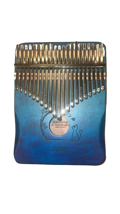 Kalimba 21 tones brown + accessories ZANI 21-B Gradient blue