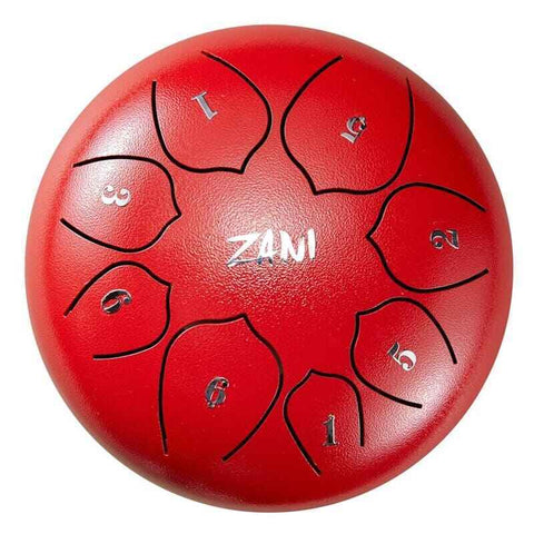ZANI Steel Tongue Drum 6" 8 notes Red