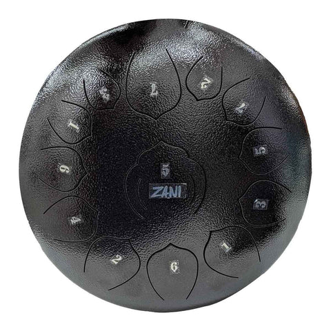 ZANI Steel Tongue Drum 12" 13 notes Black