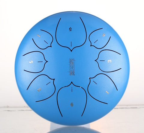 Steel Drum HLURU THL8-8 Sky Blue Steel Tongue Drum 8" 8 notes lotus Carbon steel C5 Major