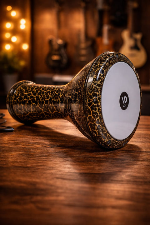 Turkish Darbuka Black Color with Yellow Decoration SULTAN VTN7079