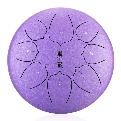Steel Drum HLURU THL8-8 Sky Blue Steel Tongue Drum 8" 8 notes lotus Carbon steel C5 Major