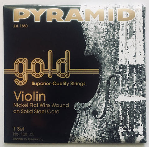 Violin strings set 4/4 PYRAMID 108-100 Violin steel Pyramid-Gold