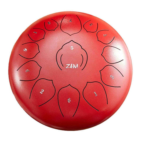 ZANI Steel Tongue Drum 12" 13 notes Red