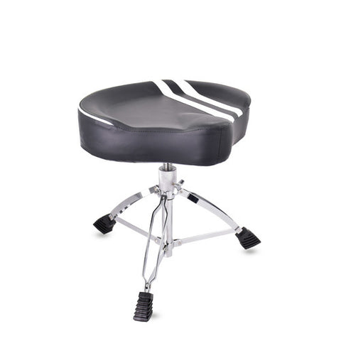 Motorcycle Drum Chair Black and White Upholstery OSKAR MARTIN G-02 BK WH