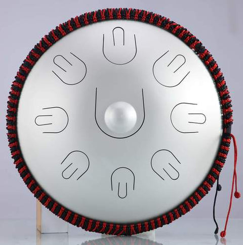 HLURU TAH9-14 Silver Handpan Drum 14" 9 notes copper steel D-Kurd