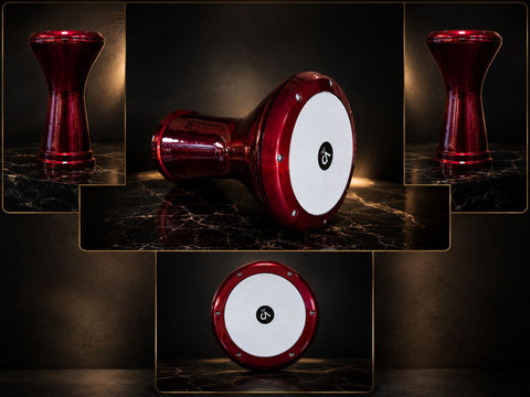 Turkish Darbuka, glossy red color, SULTAN VTN7012