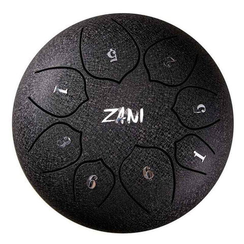 ZANI Steel Tongue Drum 6" 8 notes Black